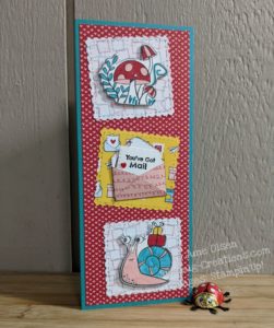Junebug Creations Valentine's card using Snailed It stampset from Stampin' Up!