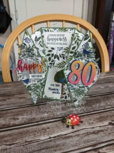 Junebug Creations birthday card for Mom's 80th standing up