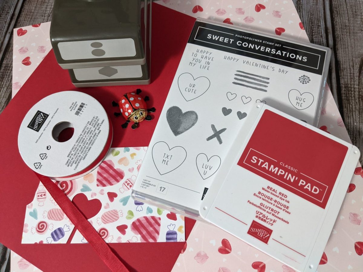 materials used for card creation using Sweet Talk Bundle